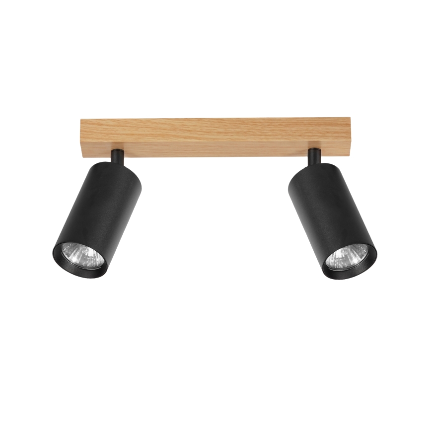 Brilagi - Faretto SELE 2xGU10/30W/230V nero/effetto rovere