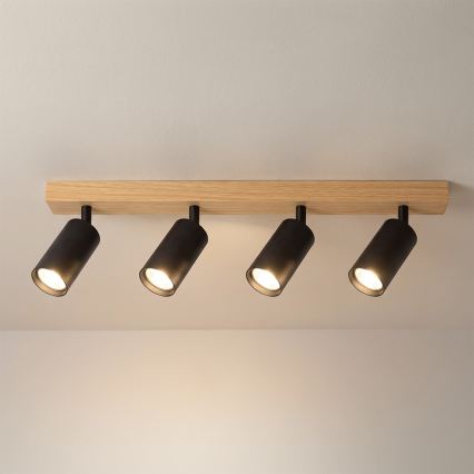 Brilagi - Faretto SELE 4xGU10/30W/230V nero/effetto rovere