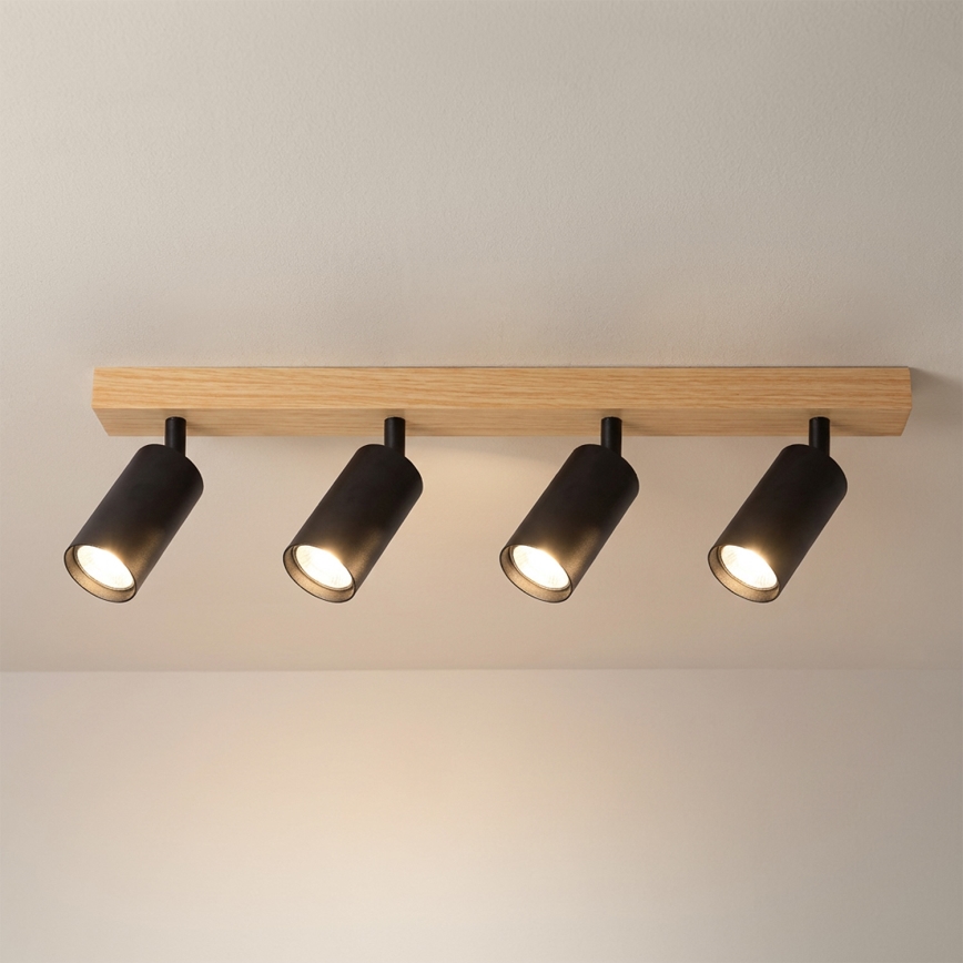Brilagi - Faretto SELE 4xGU10/30W/230V nero/effetto rovere