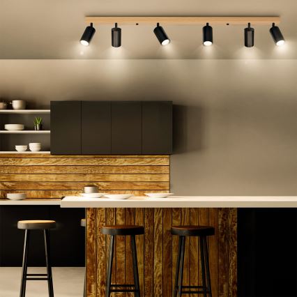 Brilagi - Faretto SELE 6xGU10/30W/230V nero/finitura rovere