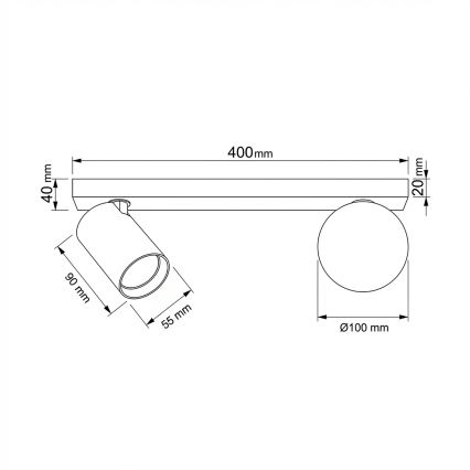 Brilagi - Faretto SELE BALL 1xGU10/30W/230V + 1xG9/10W nero