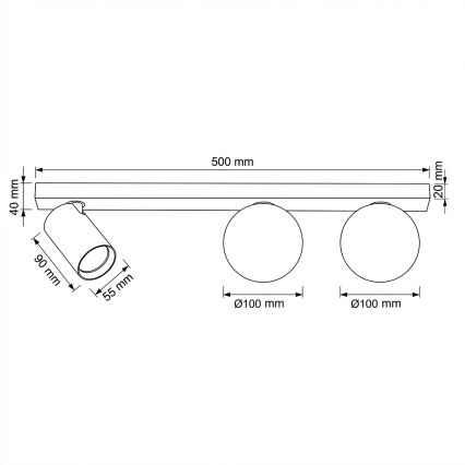 Brilagi - Faretto SELE BALL 1xGU10/30W/230V + 2xG9/10W bianco