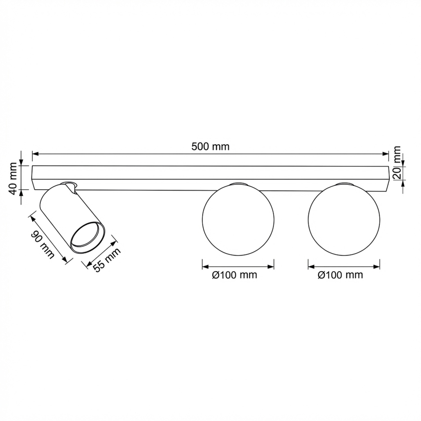 Brilagi - Faretto SELE BALL 1xGU10/30W/230V + 2xG9/10W nero