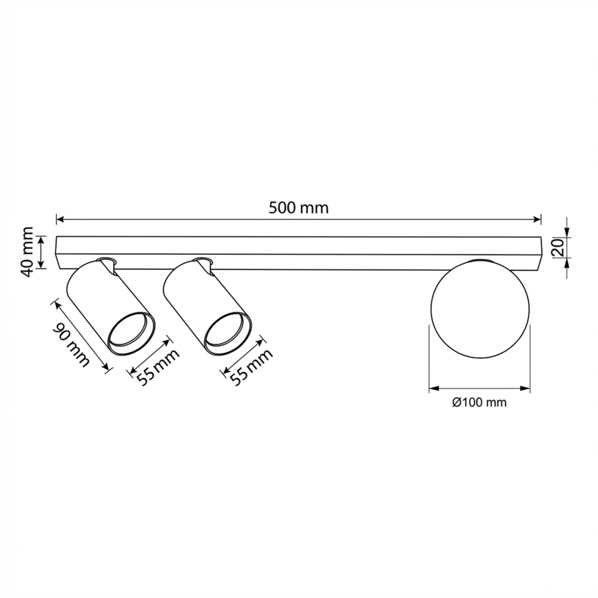 Brilagi - Faretto SELE BALL 2xGU10/30W/230V + 1xG9/10W nero