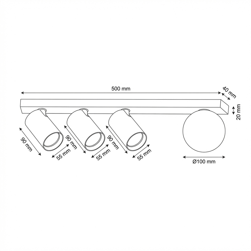 Brilagi - Faretto SELE BALL 3xGU10/30W/230V + 1xG9/10W colore beige