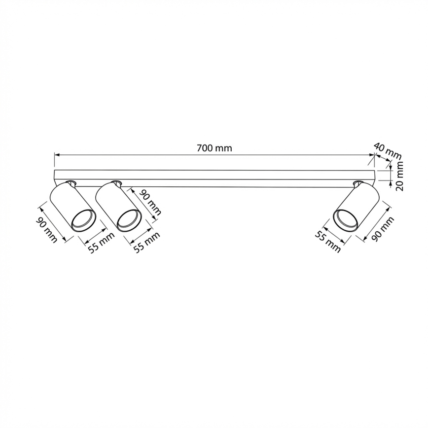 Brilagi - Faretto SELE LONG 3xGU10/30W/230V beige