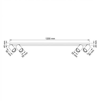 Brilagi - Faretto SELE LONG 4xGU10/30W/230V beige