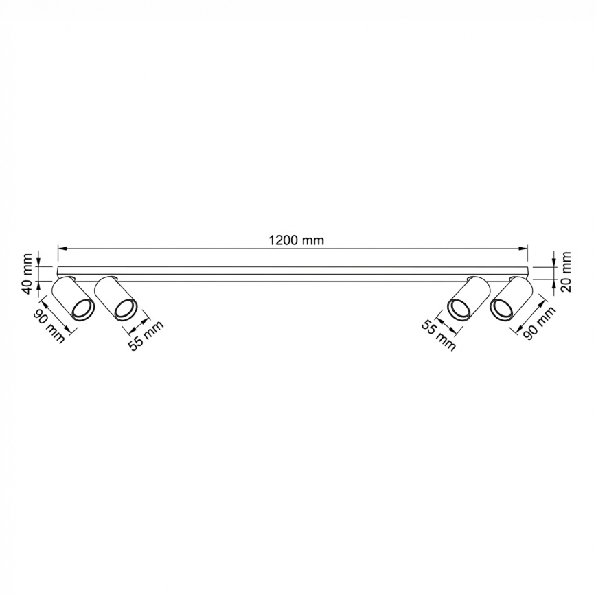 BRILAGI - Faretto SELE LONG 4xGU10/30W/230V nero