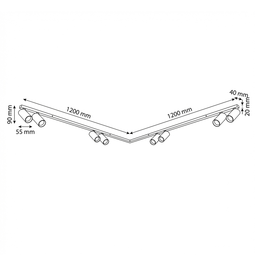 Brilagi - Faretto SELE LONG 8xGU10/30W/230V beige