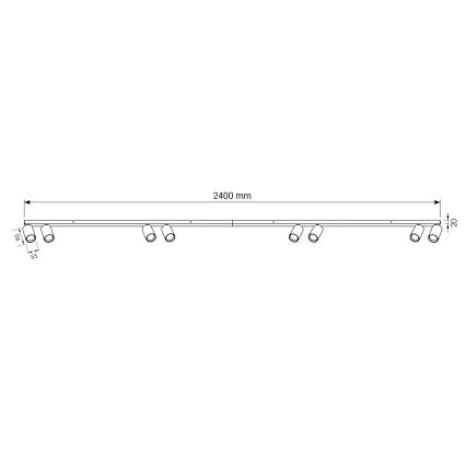 BRILAGI - Faretto SELE LONG 8xGU10/30W/230V bianco