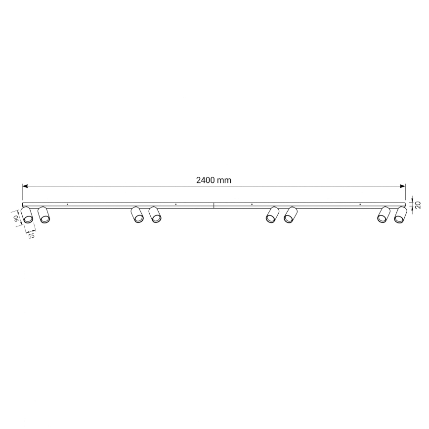 BRILAGI - Faretto SELE LONG 8xGU10/30W/230V bianco