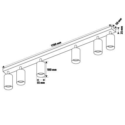 Brilagi - Faretto SELE MODERN 6xGU10/30W/230V bianco