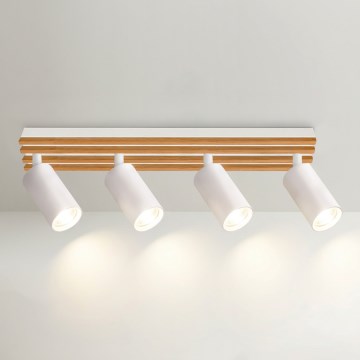 Brilagi - Faretto SELE WOOD 4xGU10/30W/230V bianco/legno