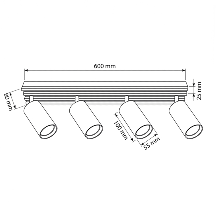 Brilagi - Faretto SELE WOOD 4xGU10/30W/230V bianco/legno
