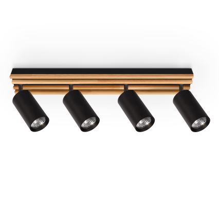 Brilagi - Faretto SELE WOOD 4xGU10/30W/230V nero/legno