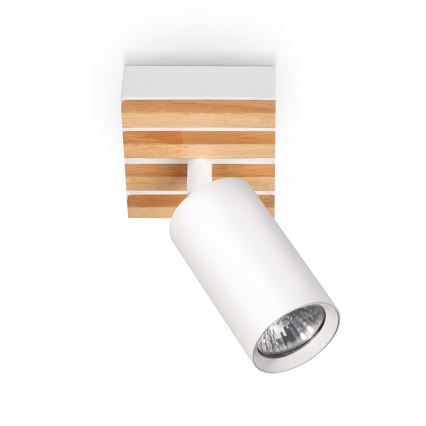 Brilagi - Faretto SELE WOOD ACOUSTIC 1xGU10/30W/230V bianco/legno