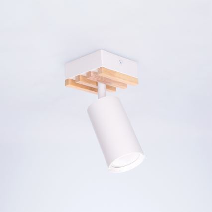 Brilagi - Faretto SELE WOOD ACOUSTIC 1xGU10/30W/230V bianco/legno