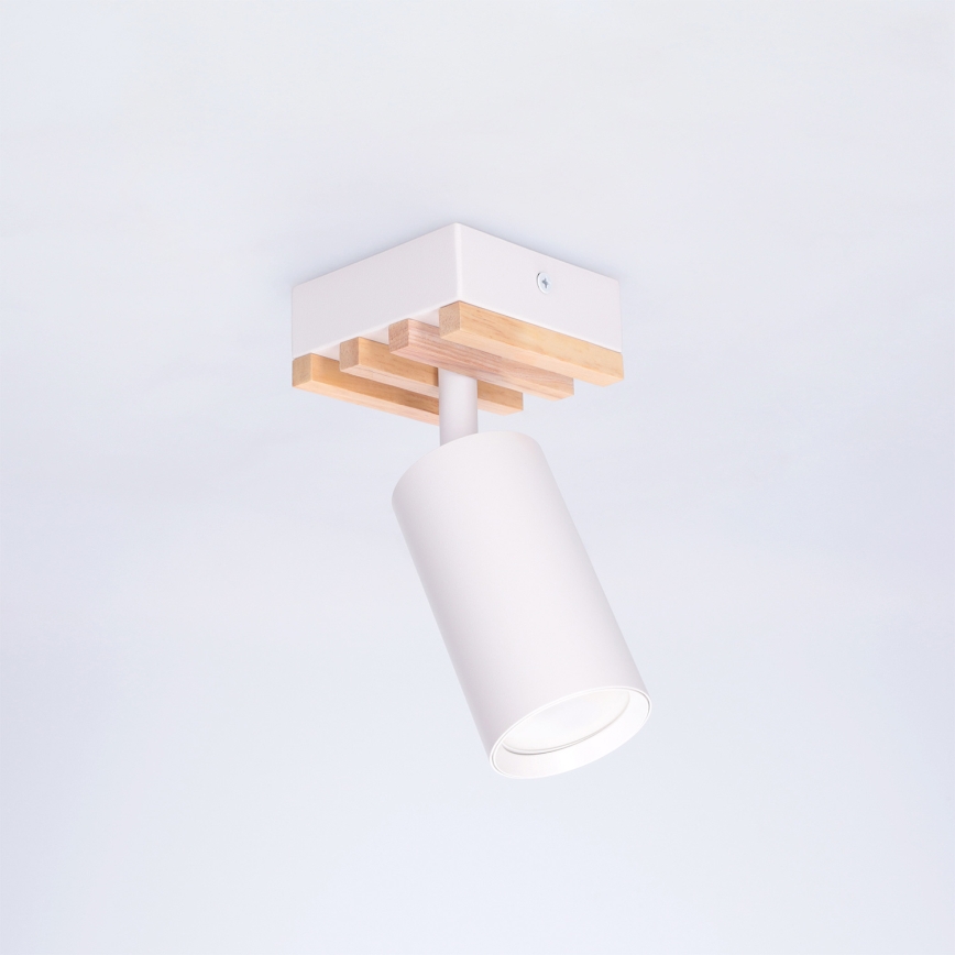 Brilagi - Faretto SELE WOOD ACOUSTIC 1xGU10/30W/230V bianco/legno