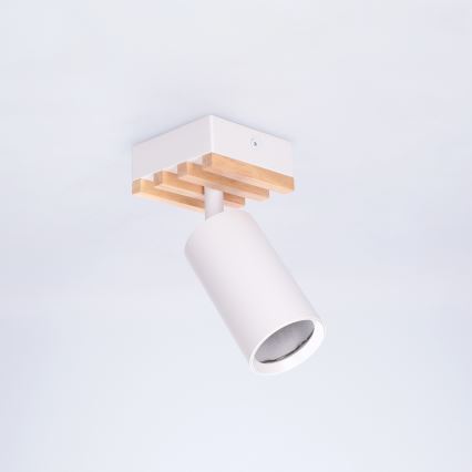 Brilagi - Faretto SELE WOOD ACOUSTIC 1xGU10/30W/230V bianco/legno