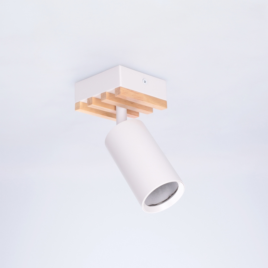 Brilagi - Faretto SELE WOOD ACOUSTIC 1xGU10/30W/230V bianco/legno