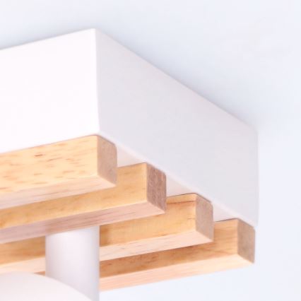 Brilagi - Faretto SELE WOOD ACOUSTIC 1xGU10/30W/230V bianco/legno