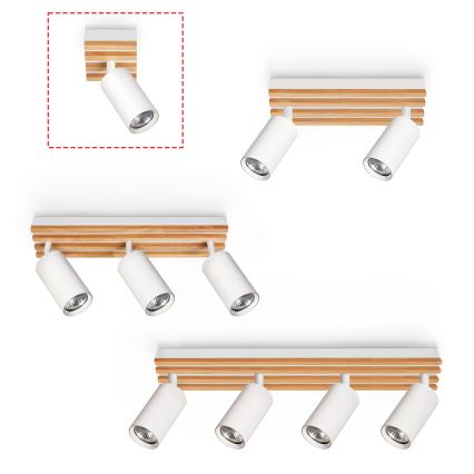 Brilagi - Faretto SELE WOOD ACOUSTIC 1xGU10/30W/230V bianco/legno