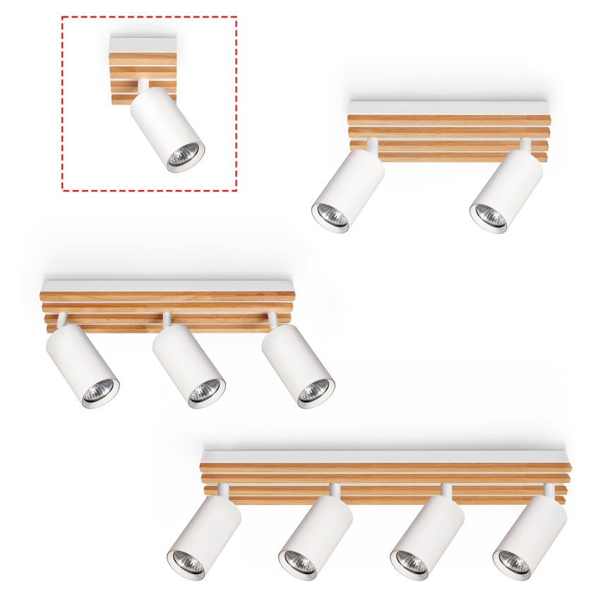 Brilagi - Faretto SELE WOOD ACOUSTIC 1xGU10/30W/230V bianco/legno