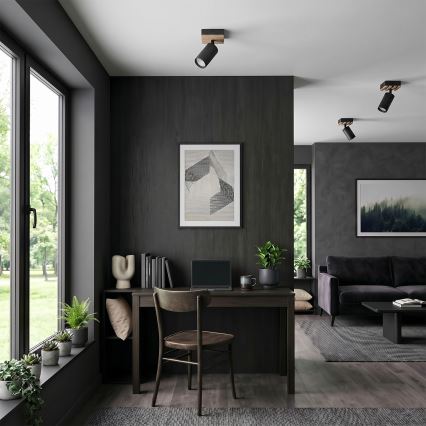 Brilagi - Faretto SELE WOOD ACOUSTIC 1xGU10/30W/230V nero/legno