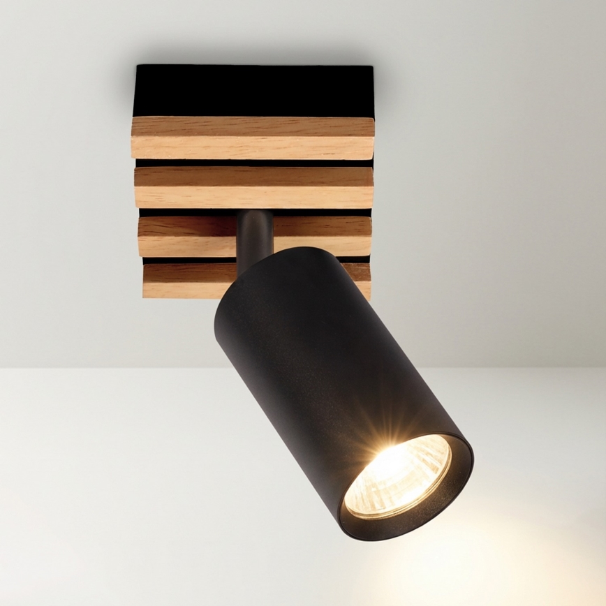 Brilagi - Faretto SELE WOOD ACOUSTIC 1xGU10/30W/230V nero/legno