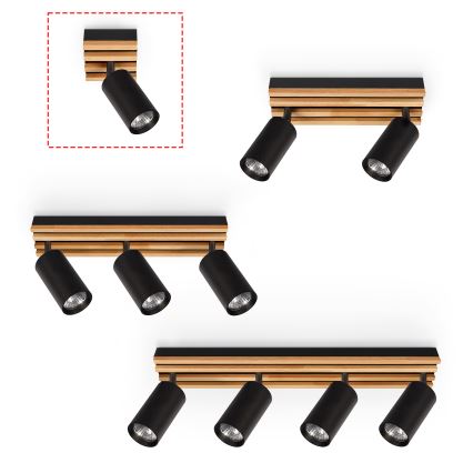 Brilagi - Faretto SELE WOOD ACOUSTIC 1xGU10/30W/230V nero/legno