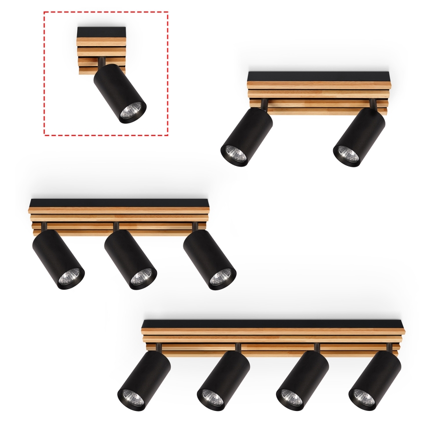 Brilagi - Faretto SELE WOOD ACOUSTIC 1xGU10/30W/230V nero/legno