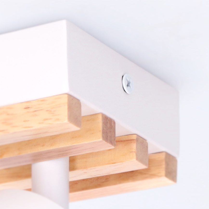 Brilagi - Faretto SELE WOOD ACOUSTIC 2xGU10/30W/230V bianco/legno
