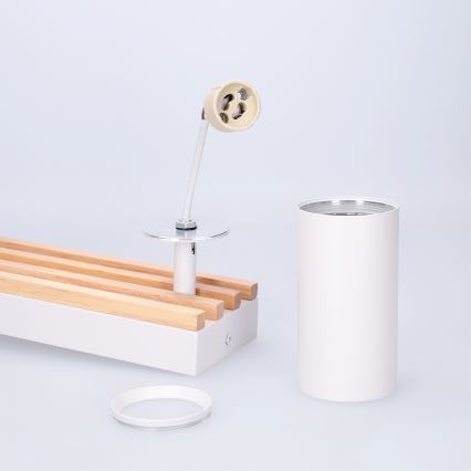 Brilagi - Faretto SELE WOOD ACOUSTIC 2xGU10/30W/230V bianco/legno
