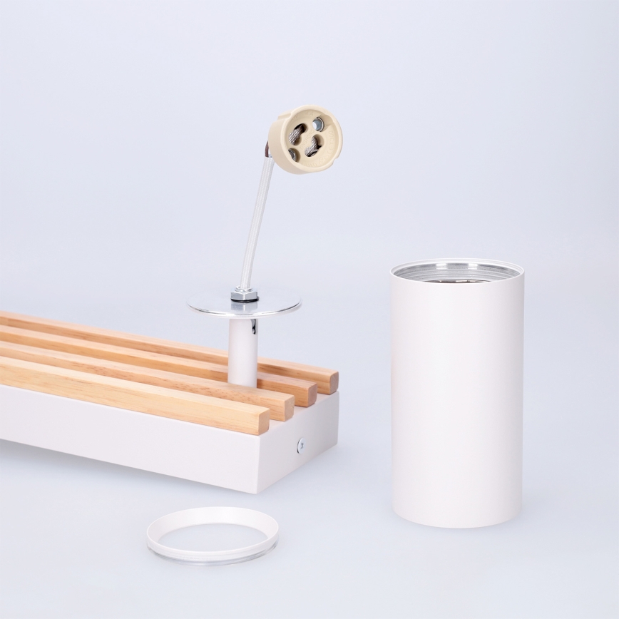 Brilagi - Faretto SELE WOOD ACOUSTIC 2xGU10/30W/230V bianco/legno
