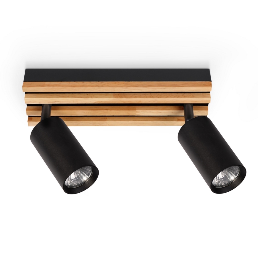 Brilagi - Faretto SELE WOOD ACOUSTIC 2xGU10/30W/230V nero/legno