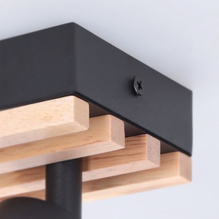 Brilagi - Faretto SELE WOOD ACOUSTIC 2xGU10/30W/230V nero/legno