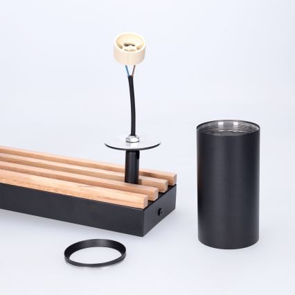 Brilagi - Faretto SELE WOOD ACOUSTIC 2xGU10/30W/230V nero/legno