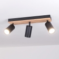Brilagi - Faretto SELE WOOD ACOUSTIC 3xGU10/30W/230V nero/legno