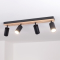 Brilagi - Faretto SELE WOOD ACOUSTIC 4xGU10/30W/230V nero/legno