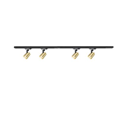 Brilagi - Faretto su binario HUSKY 4xGU10/10W/230V nero/oro