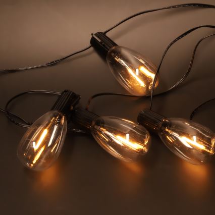 Brilagi - Ghirlanda natalizia LED da esterno 10xLED/3xAA 3,2m IP44 bianco caldo