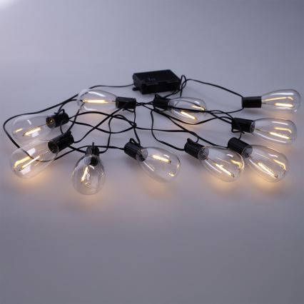 Brilagi - Ghirlanda natalizia LED da esterno 10xLED/3xAA 3,2m IP44 bianco caldo