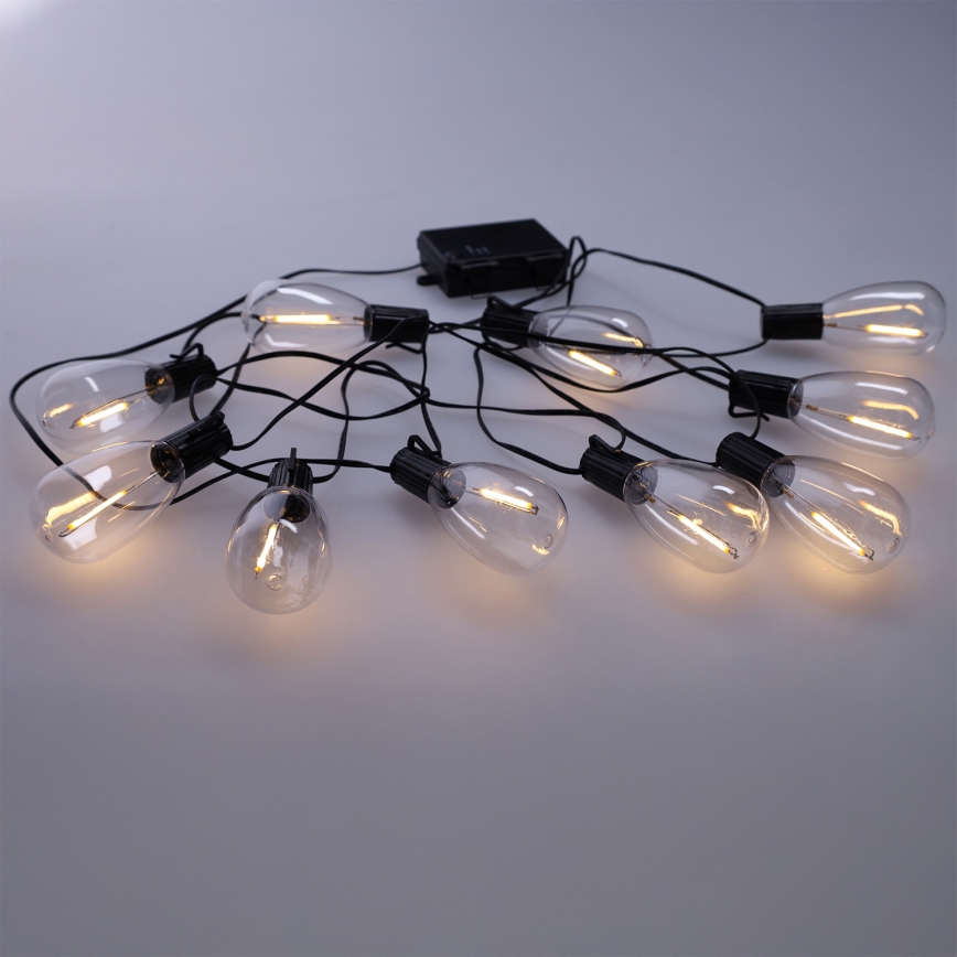 Brilagi - Ghirlanda natalizia LED da esterno 10xLED/3xAA 3,2m IP44 bianco caldo