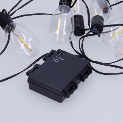 Brilagi - Ghirlanda natalizia LED da esterno 10xLED/3xAA 3,2m IP44 bianco caldo