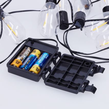 Brilagi - Ghirlanda natalizia LED da esterno 10xLED/3xAA 3,2m IP44 bianco caldo