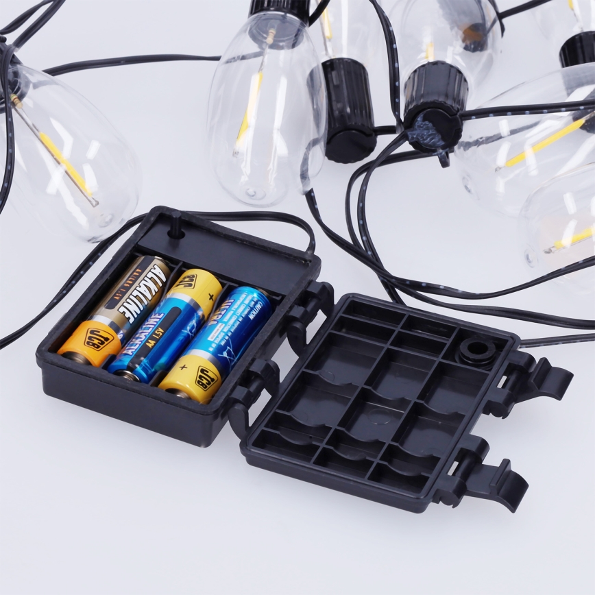 Brilagi - Ghirlanda natalizia LED da esterno 10xLED/3xAA 3,2m IP44 bianco caldo
