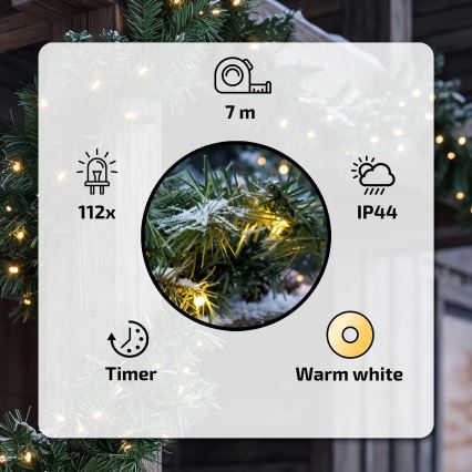 BRILAGI - Ghirlanda natalizia LED per esterni 112xLED/230V 700 cm IP44