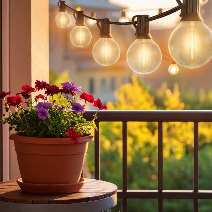 Brilagi - Ghirlanda decorativa LED per esterni GIRLANDA 18x E12/0,6W/230V, 13 m, nera, IP44, bianco caldo