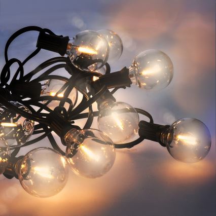 Brilagi - Ghirlanda decorativa LED per esterni GIRLANDA 18x E12/0,6W/230V, 13 m, nera, IP44, bianco caldo