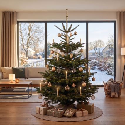 BRILAGI - Illuminazione a LED per albero di Natale 10xLED/10xAAA colore oro + telecomando